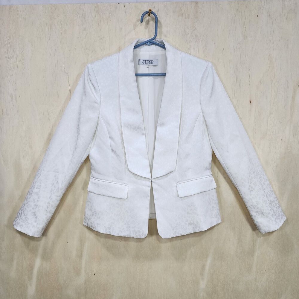 Kasper Womens Animal-Print Blazer Sz 8